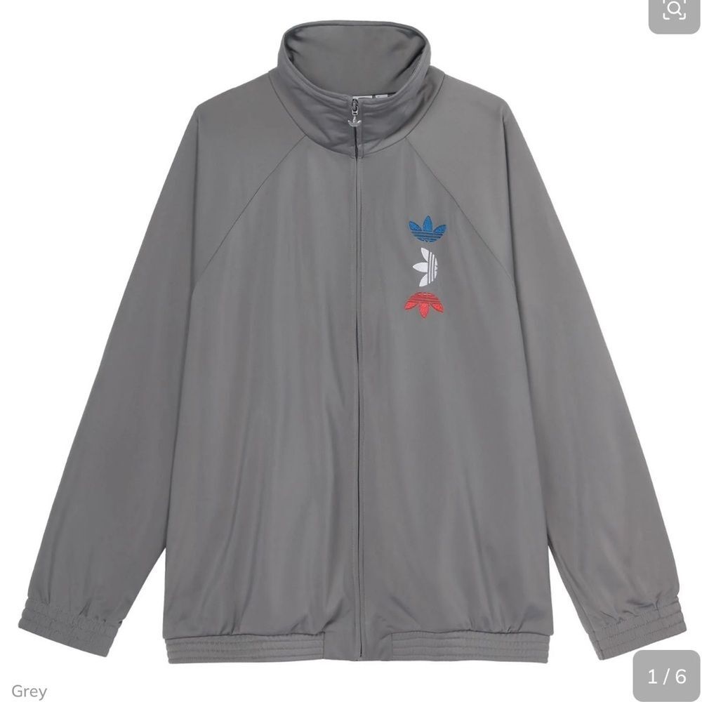 Adidas Oroginals Men's Gray Track Jacket with Logo Accents Small NWOT